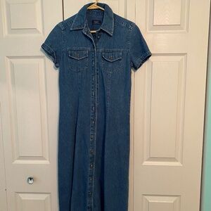 Denim Maxi Dress- Denim Duster